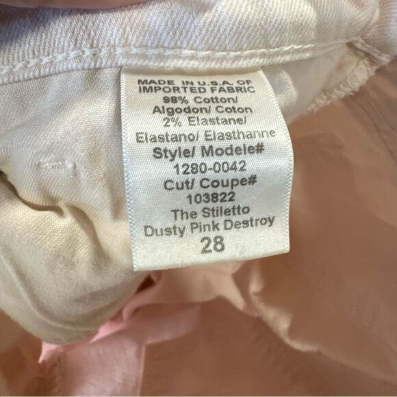 Revolve Current/Elliott The Stiletto Tattered Dusty Pink Destroy Jeans - Picture 10 of 11